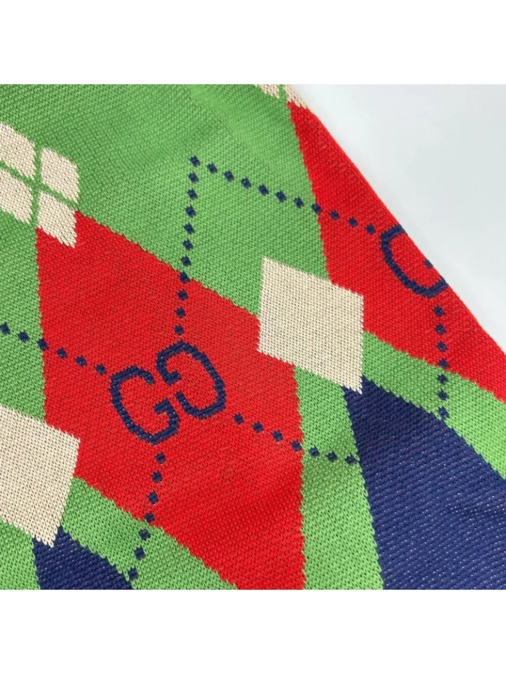 Gucci Green Argyle Knit Vest